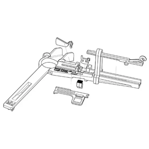 Sestava lišty Lee Deluxe APP Rail pro přebíjecí lis Lee Deluxe APP Press.